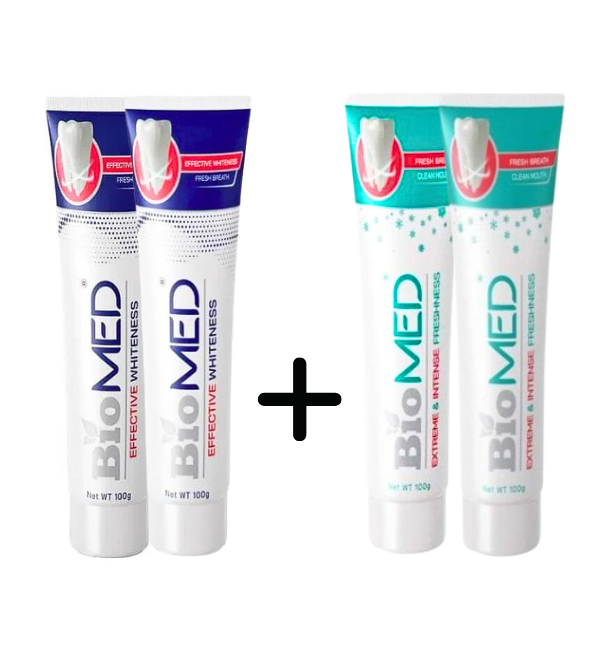 BIOMED Biomed Pack 4 Dentifrices 2 Dentifrices Effective 100g+2 Dentifrices Extreme 100g - Image 1