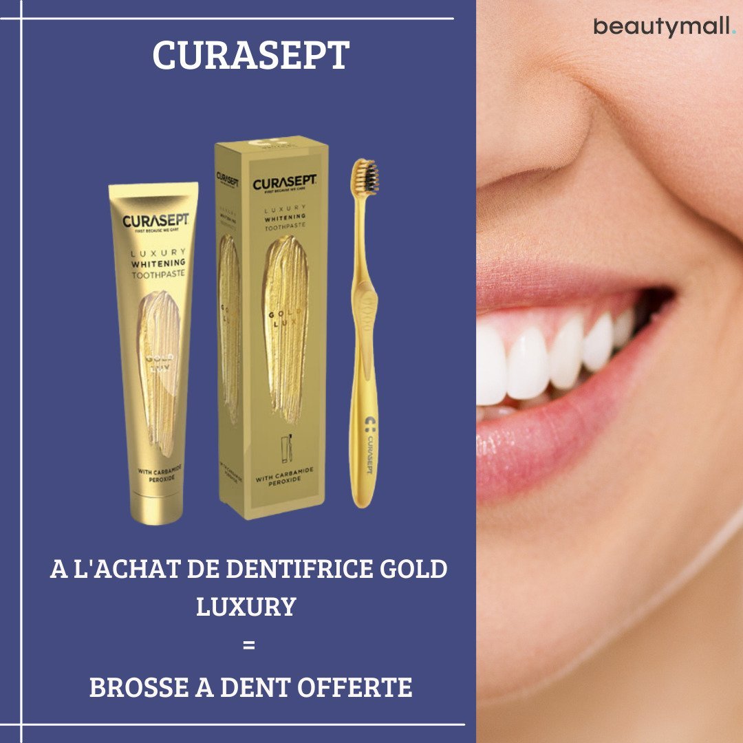 CURASEPT CURASEPT GOLD LUXURY WHITENING DENTIFRICE 75ML + Brosse à Dent - Image 1