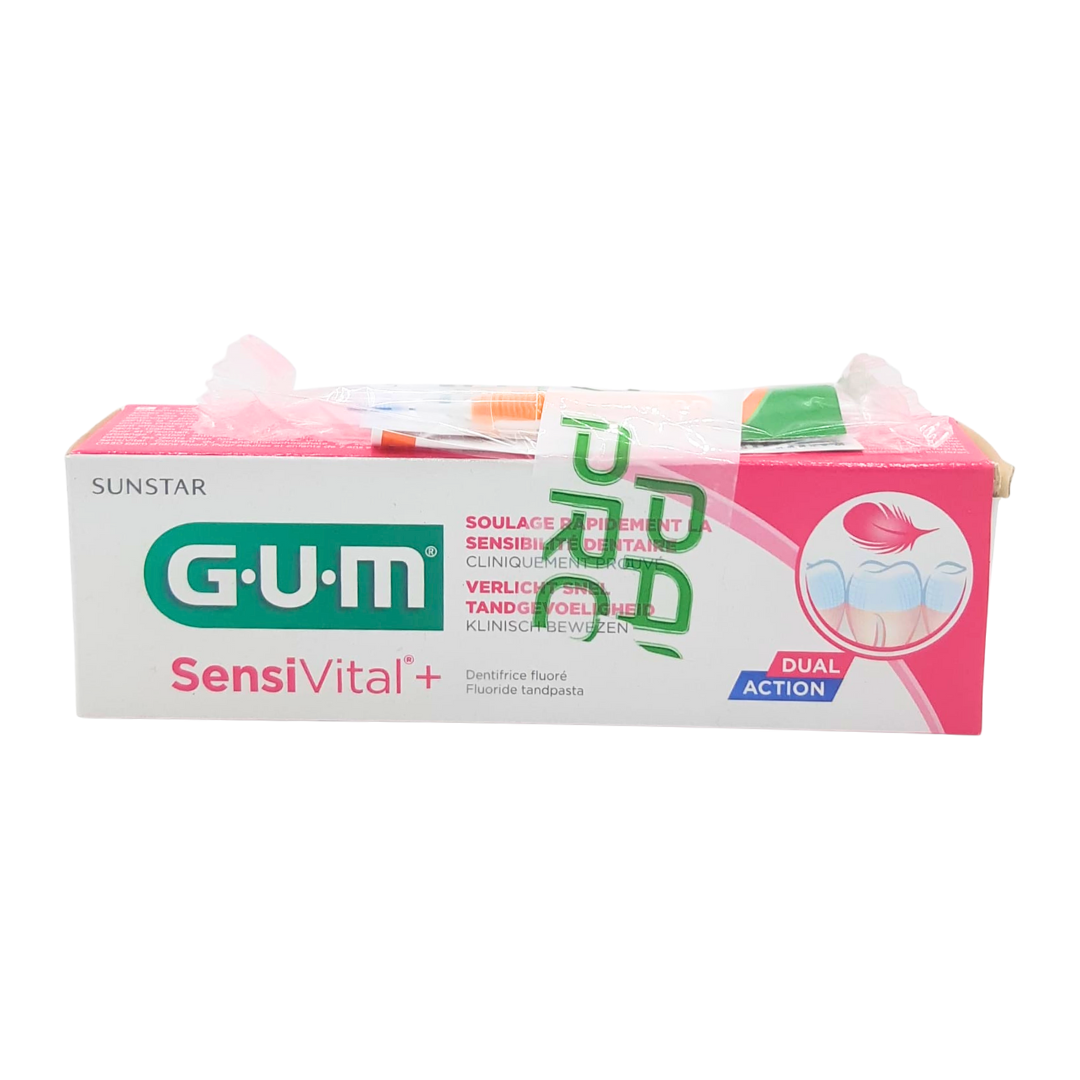GUM Gum Dentifrice Sensivital Plus 75ml + Brosse Inter 1412 Pack - Image 1
