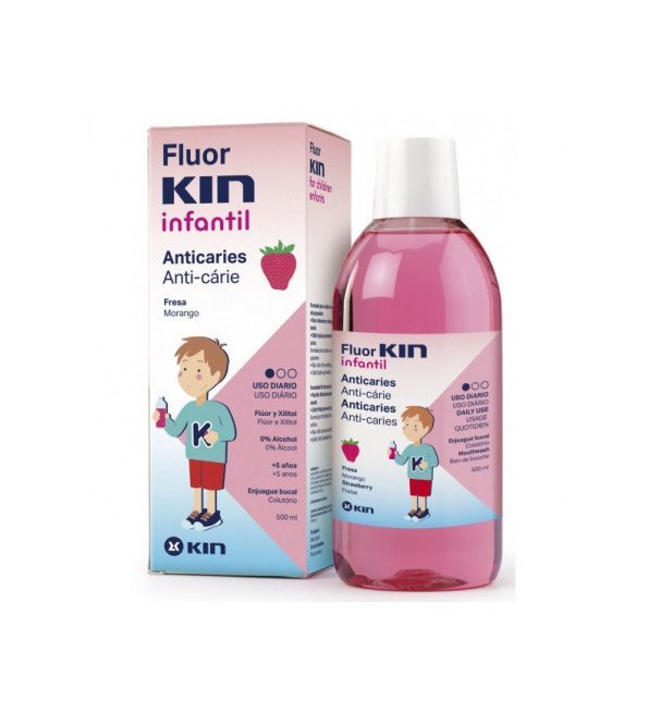 KIN Kin Fluor Bain de bouche enfant Fraise 500ml - Image 1