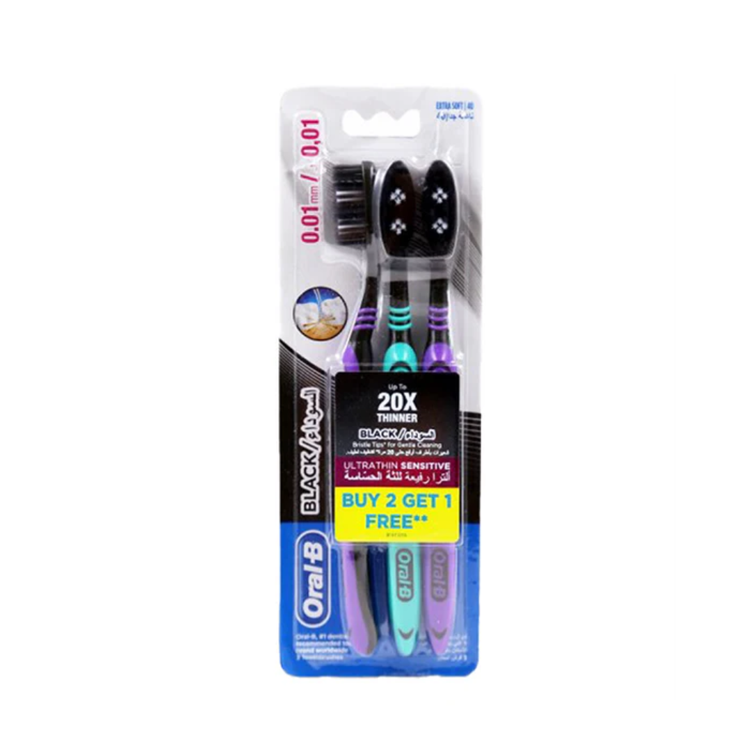 oral-B Oral-B Brosse A Dents Ultrathin Sensitive 2+1 Black Extra Soft - Image 1